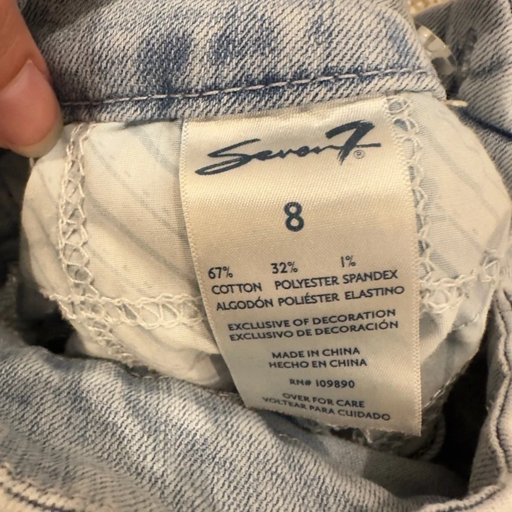 Seven7 Light Wash Distressed Skinny Jeans | Women's Size 8 | Stretch Denim